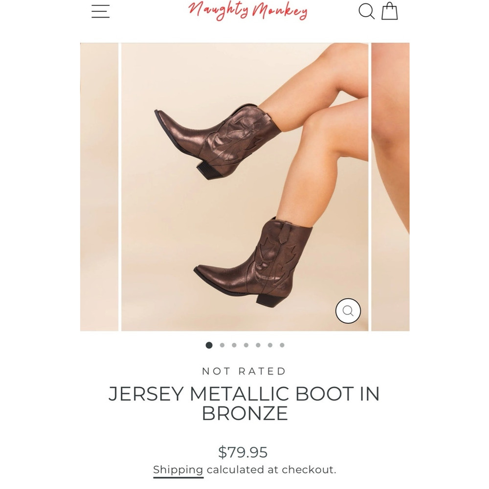 NOT RATED JERSEY METALLIC BOOT IN BRONZE SIZE 10